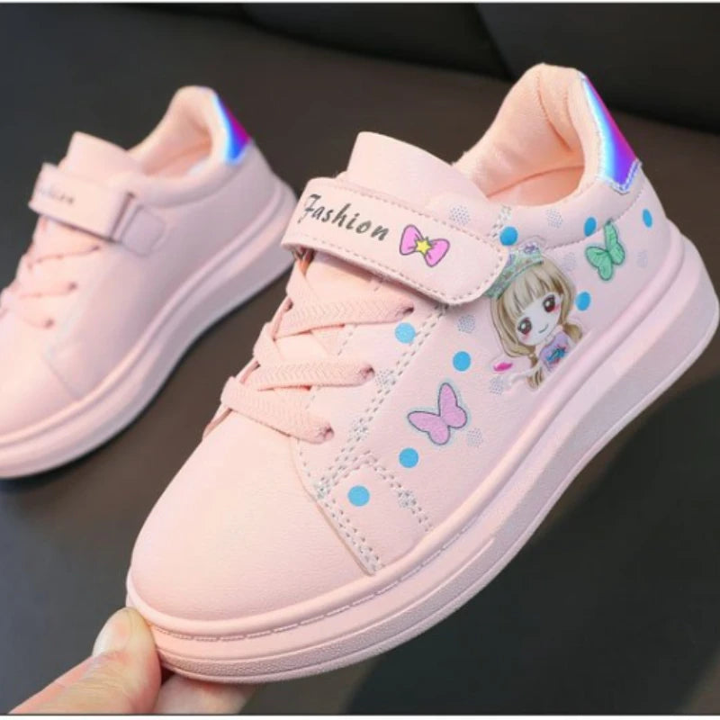 Kid sneakers Shoes Leather Upper Girl Shoe Kid Small White Shoes