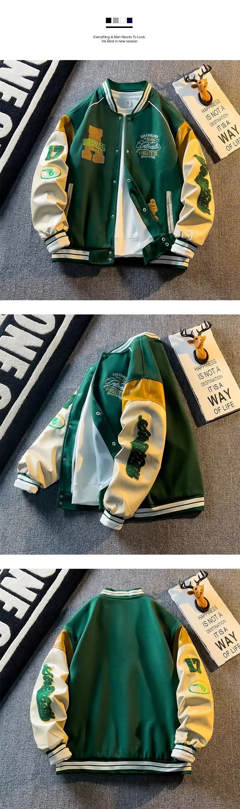 New Handsome Baseball Jackets for Men .