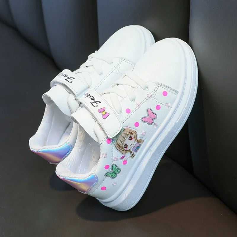 Kid sneakers Shoes Leather Upper Girl Shoe Kid Small White Shoes