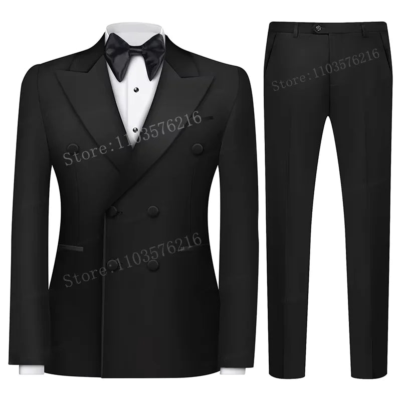B02 Luxury 2 Pieces Set Men's Suits  Beaded Crystals.