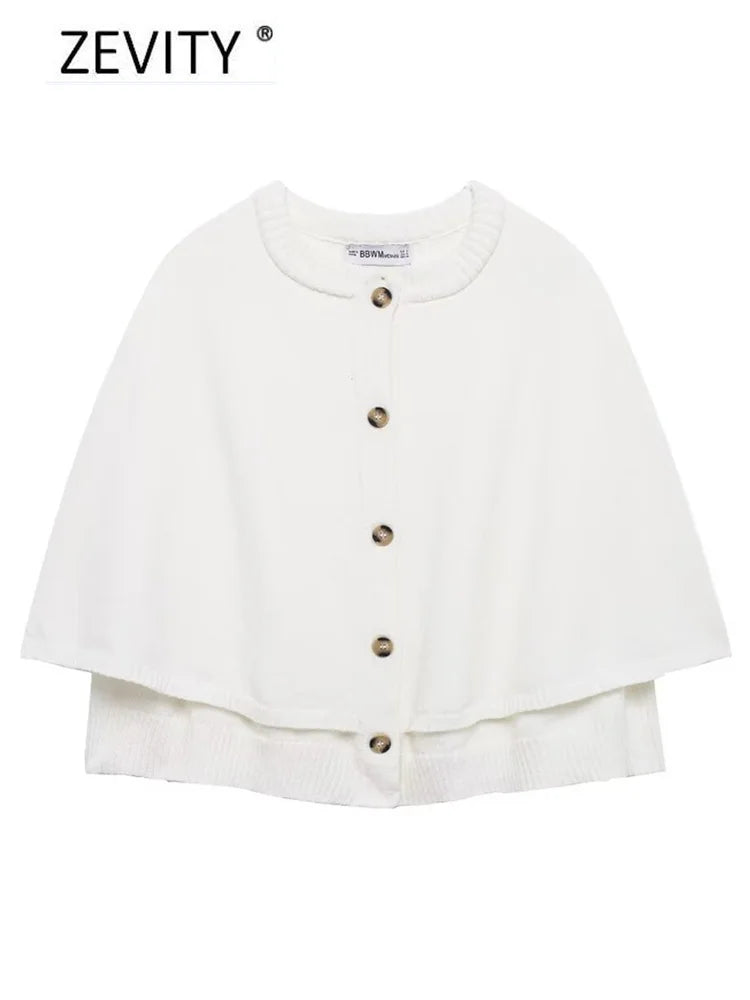 Women O Neck Breasted Solid Color Knitted Shawl Sweater Jacket Female .