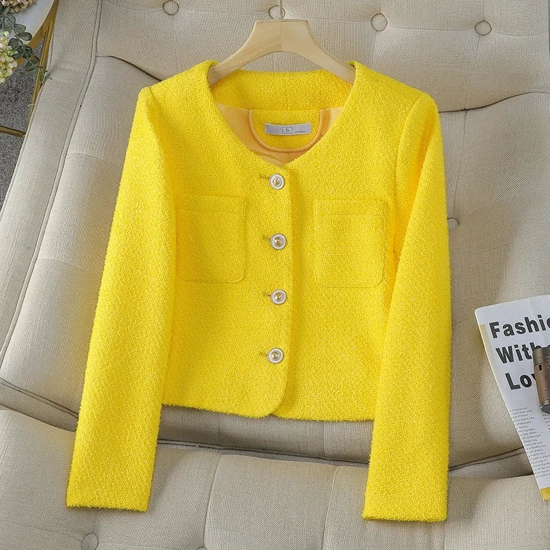 NewKorean Fashion Small Fragrance Tweed Jacket Women .