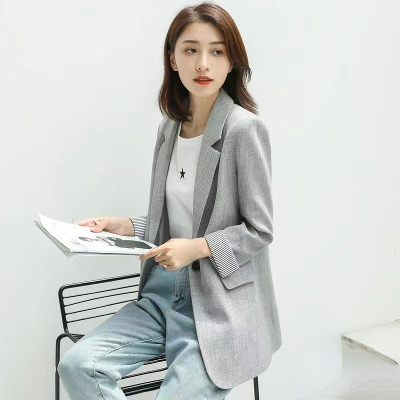 New Blazers Women Trendy Patchwork Korean Chic .