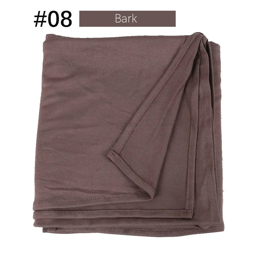 Muslim Women Stretchy Jersey Hijab Plain Cotton Jersey Hijabs  Islamic Soft Turban Head Wraps Headscarf 170X60cm