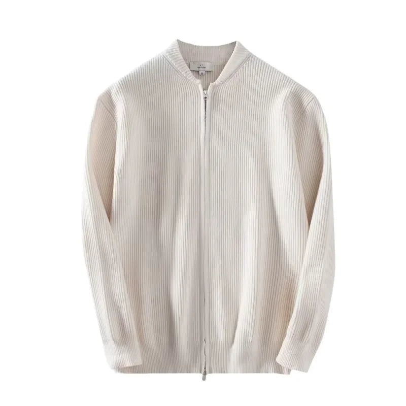 Men's V-neck Knitted Sweater Long Sleeve Solid Color Spring.