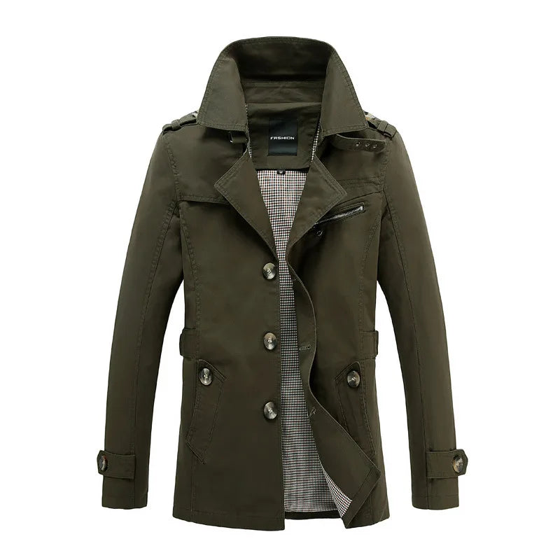Men Long Winter Jackets Slim Fit Warm Trench Coats .