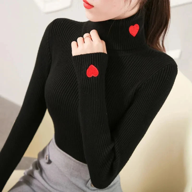 Fashion Turtleneck Pullover Sweater Elegant Long Sleeve .