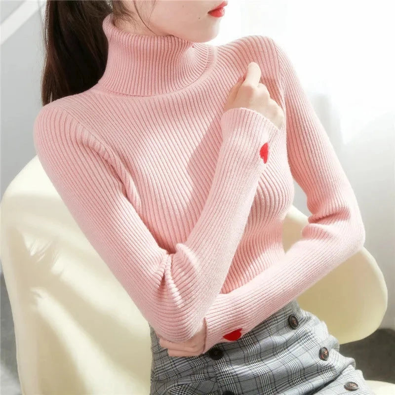Fashion Turtleneck Pullover Sweater Elegant Long Sleeve .
