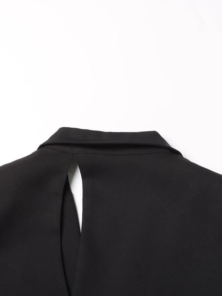 VGH Solid Hollow Out Casual Irregular Blazers For Women .