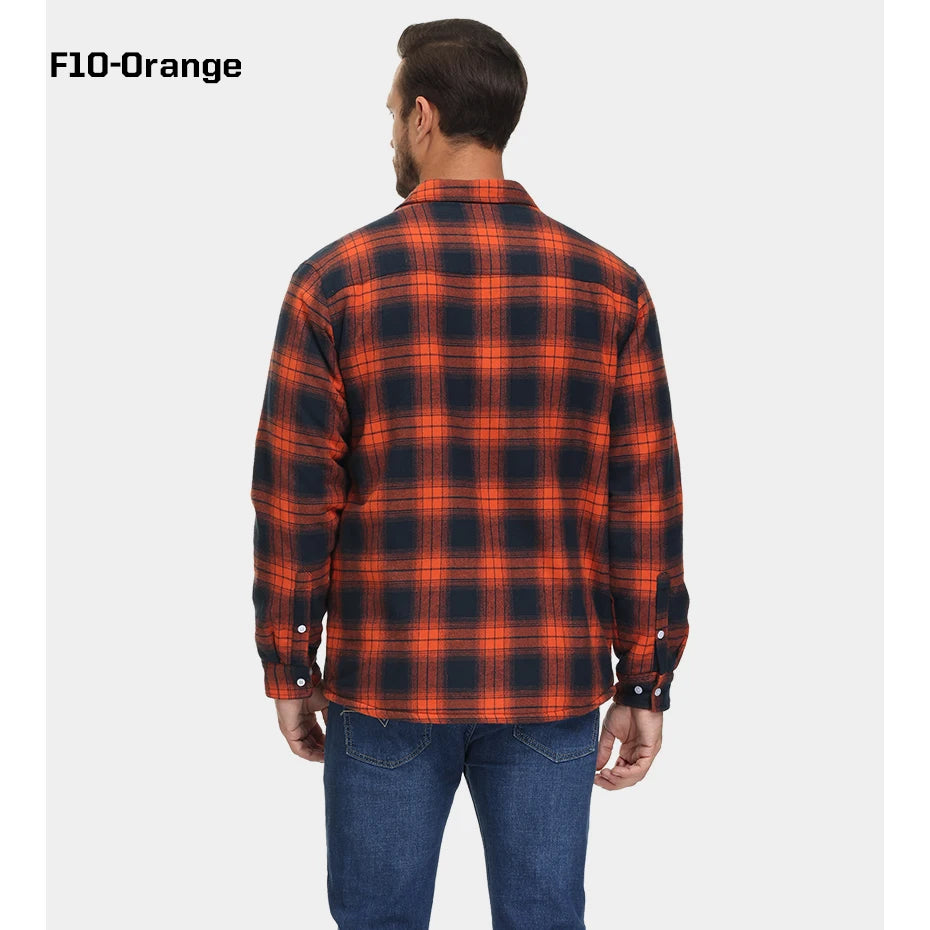 MAGCOMSEN Men's Fleece Plaid Flannel Shirt Jacket.