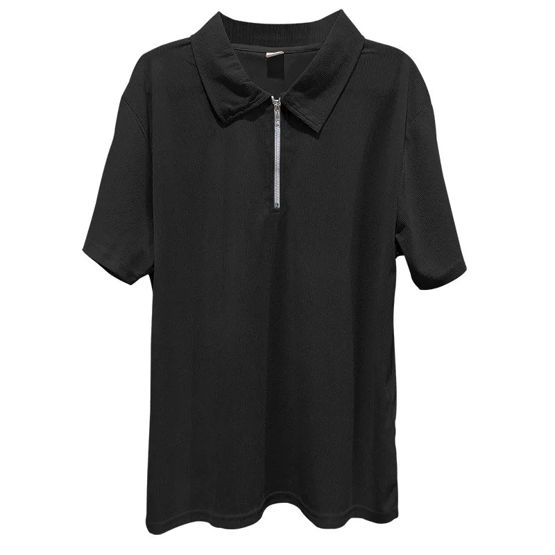 Casual Mens Corduroy Suits Short Sleeve Zipper Polo Shirts And Pants Mens Two Piece Sets Streetwear 2024 Summer Fashion Outfits