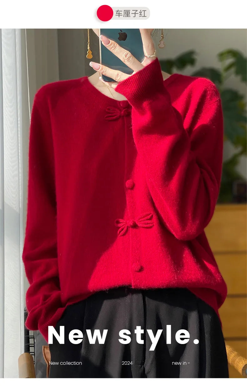 Women New Fashion Autumn Winter 100% Merino Wool Sweater .