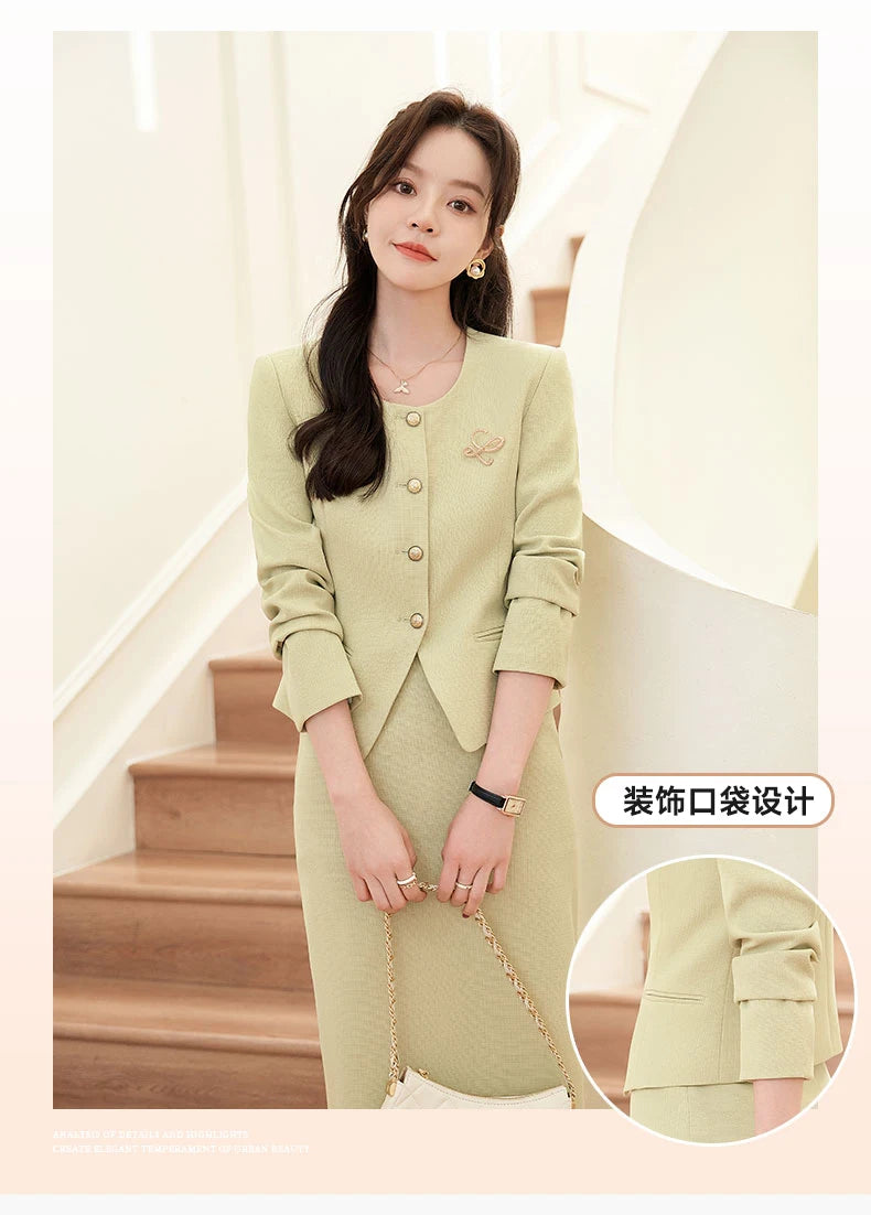 NAVIU Fashion French Vintage Tweed Two Piece Sets Women.