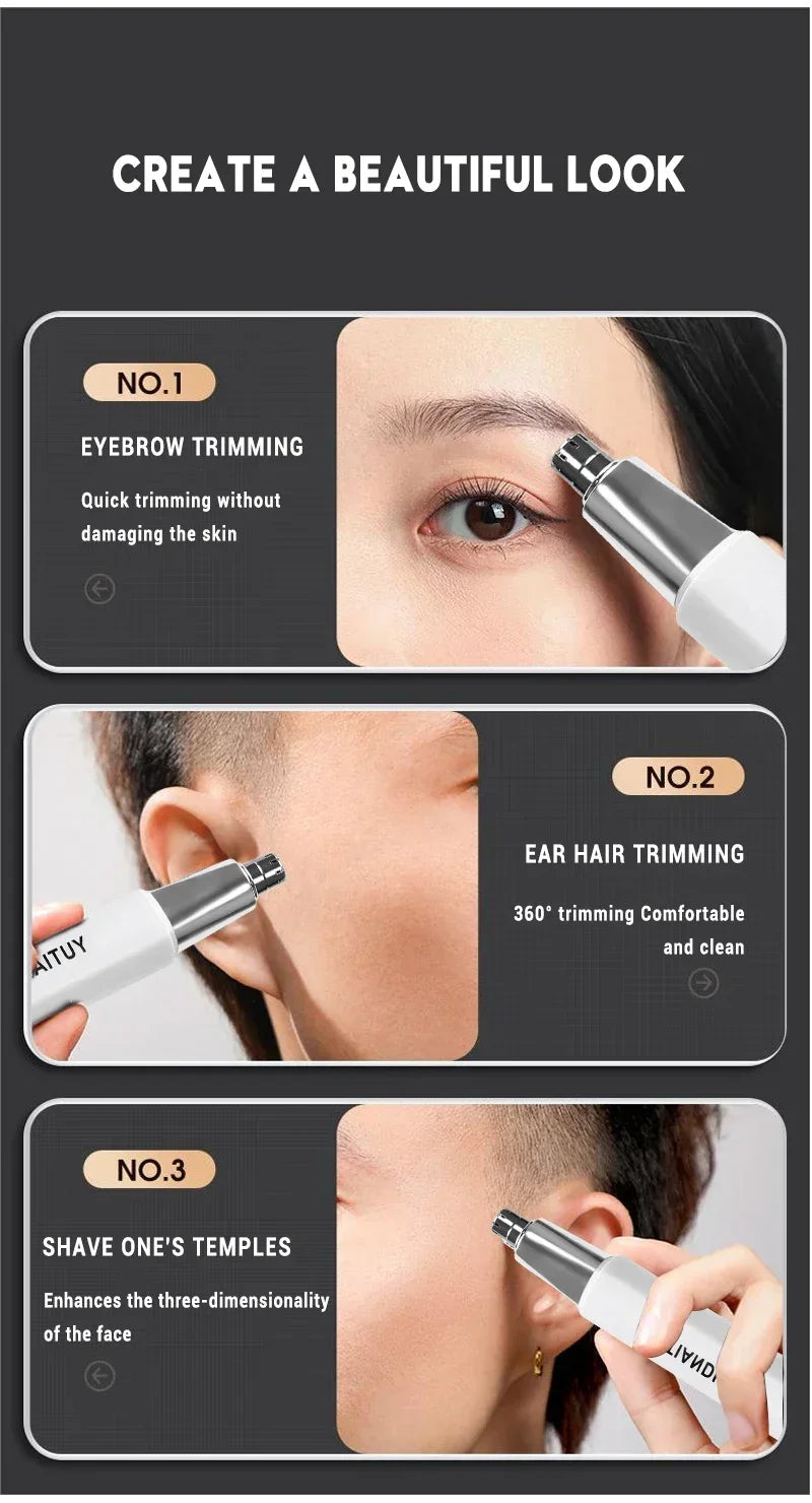 2 In 1 Electric Portable Ear And Nose Hair Trimmer Clipper .
