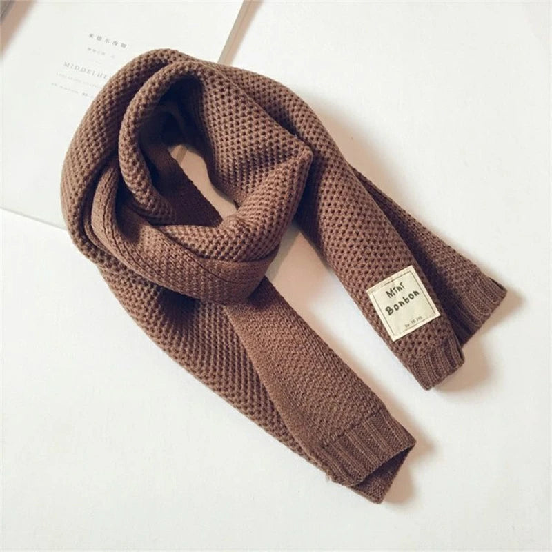 Kids Scarf Autumn Winter Korean Fashion Children's Knitting Baby Bib Wool Knitting Winter Versatile Female Warm Girl Boy