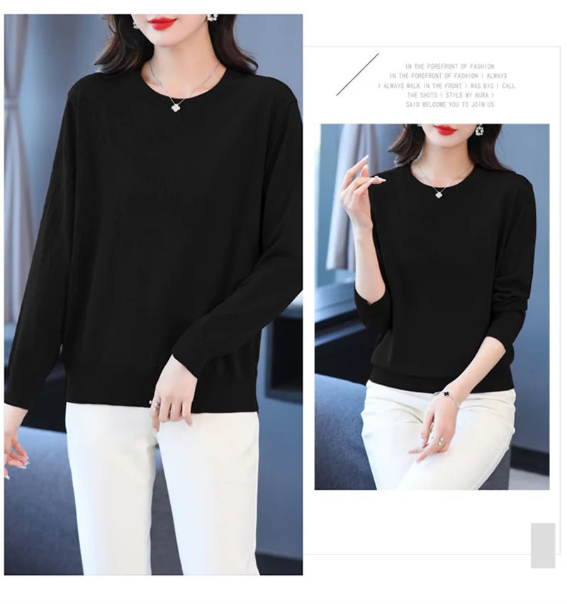 Knitted Sweater Women Pullover New Middle-aged  Mother.