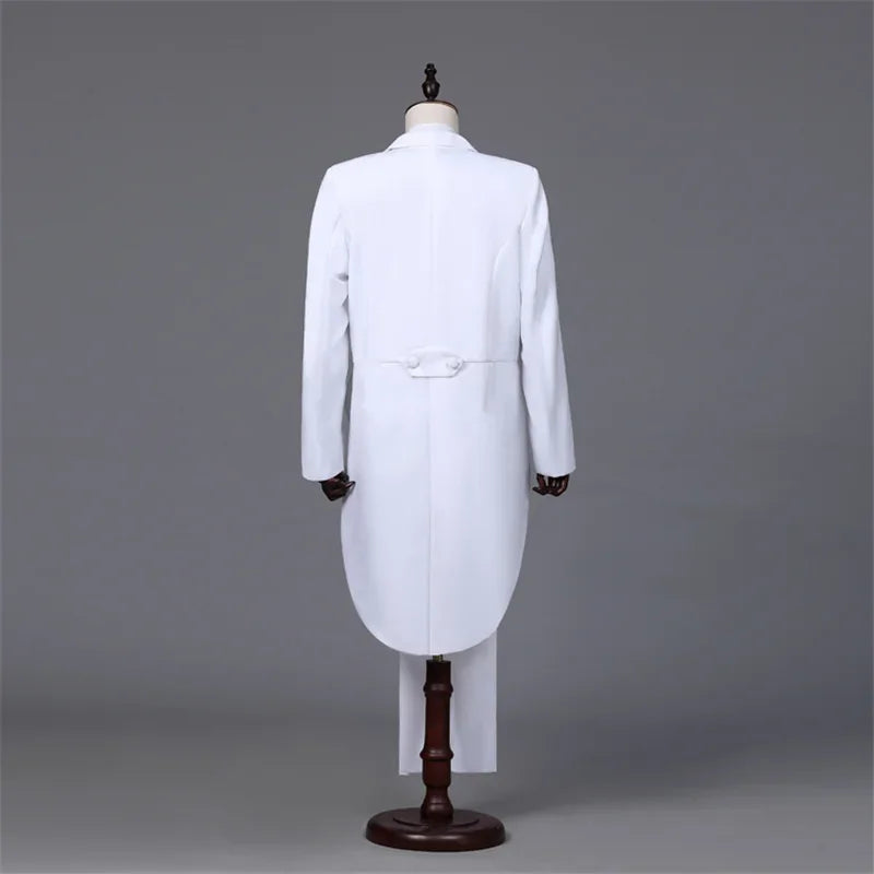 Men's Tuxedo Costume Vintage Formal Tailcoat Slim Fits.