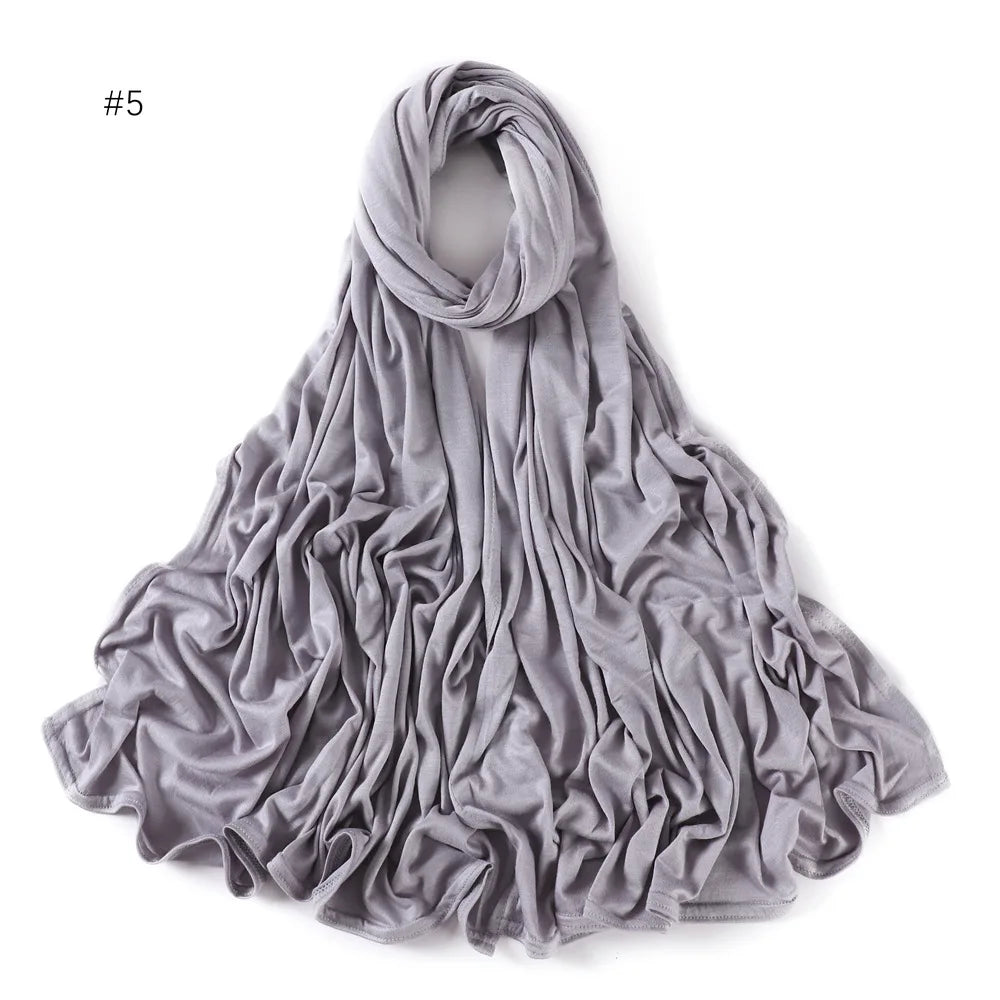 Modal Cotton Jersey Hijabs For Woman Long Muslim Scarf .