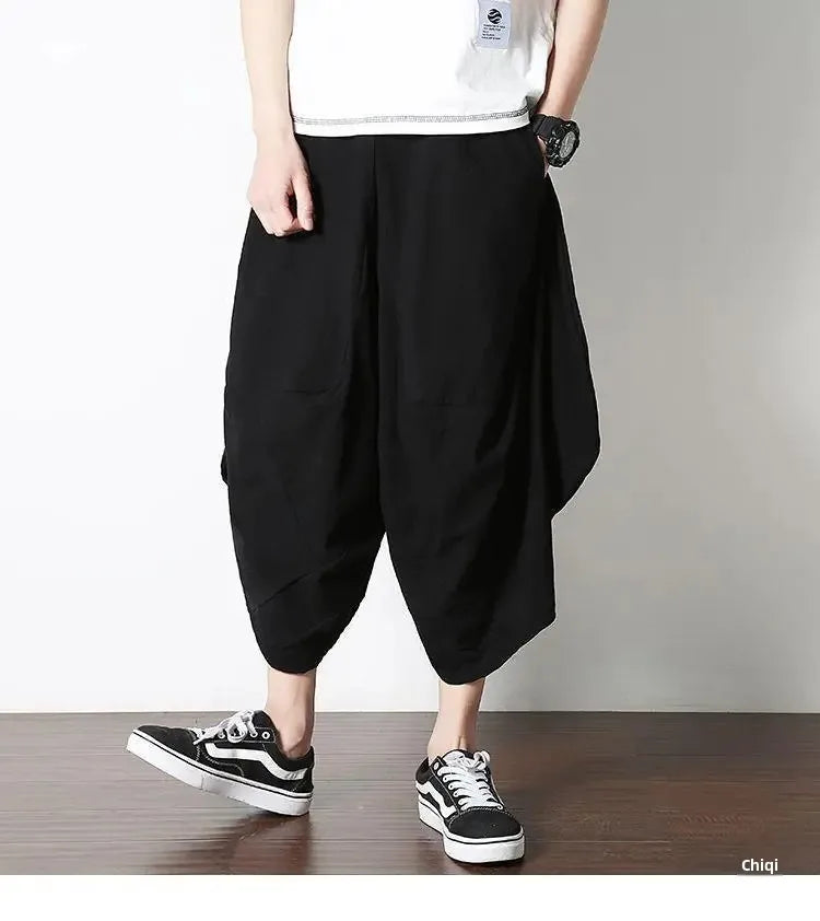 Casual Linen Pants For Men Chinese Style.
