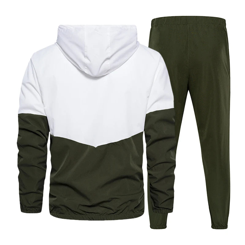 Spring Autumn Men Tracksuit Casual Set Mens Joggers Hooded Sportswear Jackets Pants 2 Piece Sets Hip Hop Running Sports Suit