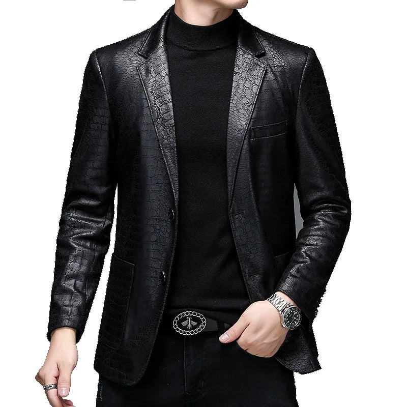 Men's Casual Spring Autumn Vintage Soft Faux Leather Jackets .