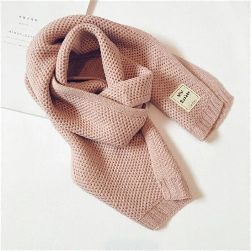 Kids Scarf Autumn Winter Korean Fashion Children's Knitting Baby Bib Wool Knitting Winter Versatile Female Warm Girl Boy