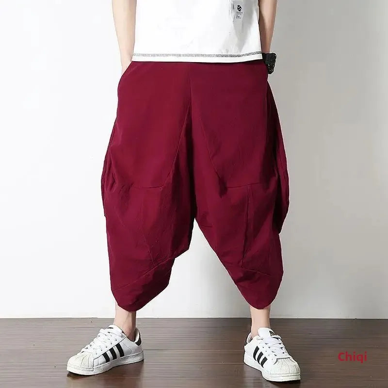 Casual Linen Pants For Men Chinese Style.