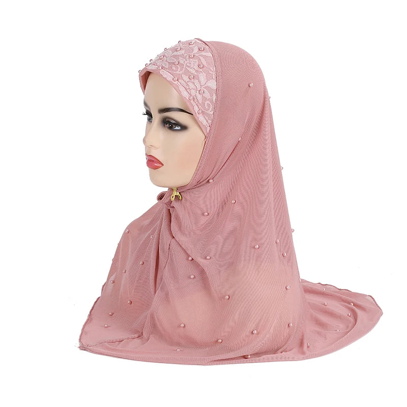 big girls adults soft net two layers muslim scarf islamic hijab.