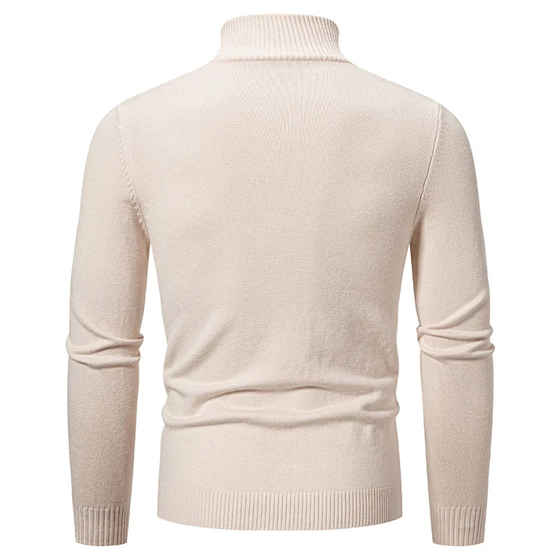 Autumn Men's Pullover Sweatwear Warm Solid Color Half Zipper Casual Sweater Slim V-neck Long Sleeve Men's Sweatshirts Winter Top