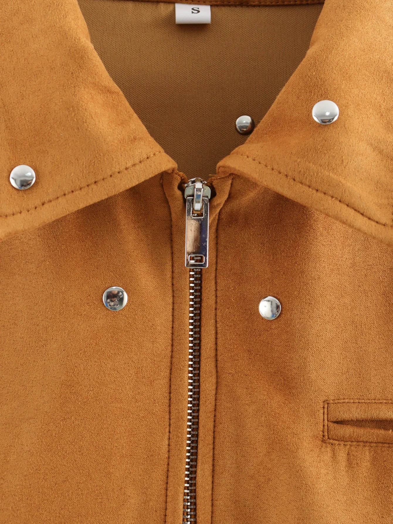 TRAFZA Casual Chic Women Solid Jackets Rivet Long Sleeve .