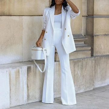 Autumn Winter 2 Piece Outfits for Women Blazer .