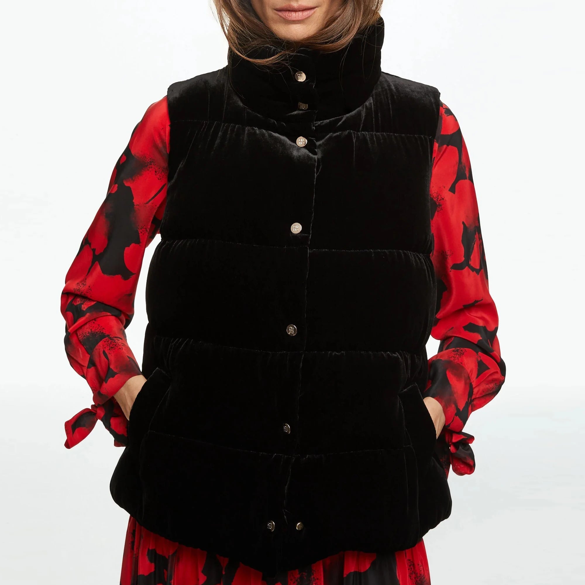 CHCH Autumn Winter Women's Solid Loose Vest Stand Collar .