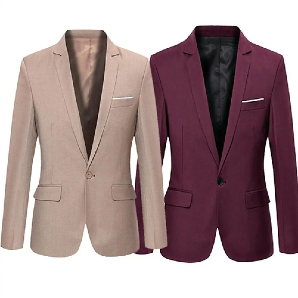 Men Blazers Slim Autumn Suit Business Formal Party .