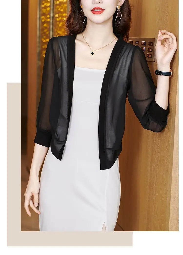 Spring Summer Women Cardigan Sunscreen Chiffon .