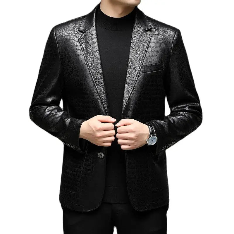 Men's Casual Spring Autumn Vintage Soft Faux Leather Jackets .