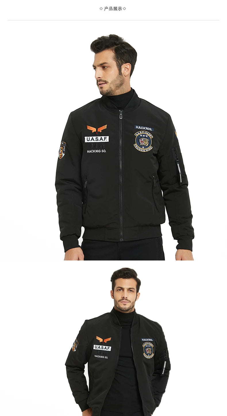 Men Military Pilot Reversible Jackets Men Autumn Bomber.