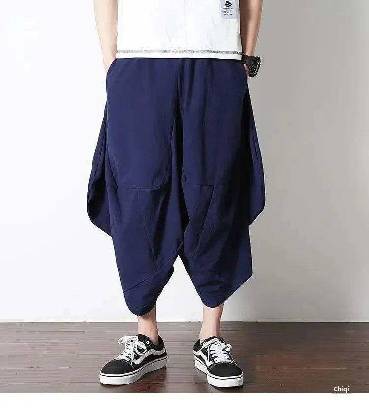 Casual Linen Pants For Men Chinese Style.