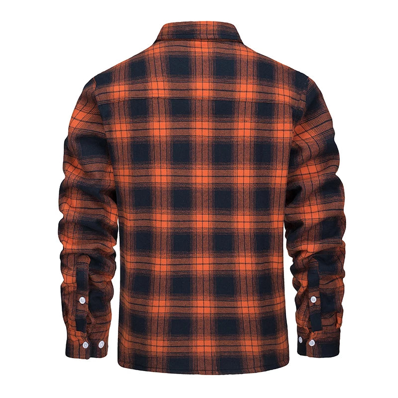 MAGCOMSEN Men's Fleece Plaid Flannel Shirt Jacket.