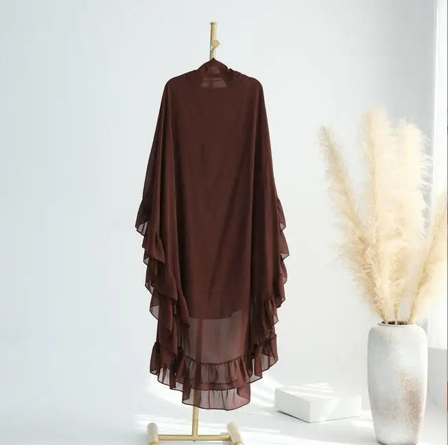 Islamic Long Khimar Ramadan Muslim Chiffon Hijab Women.