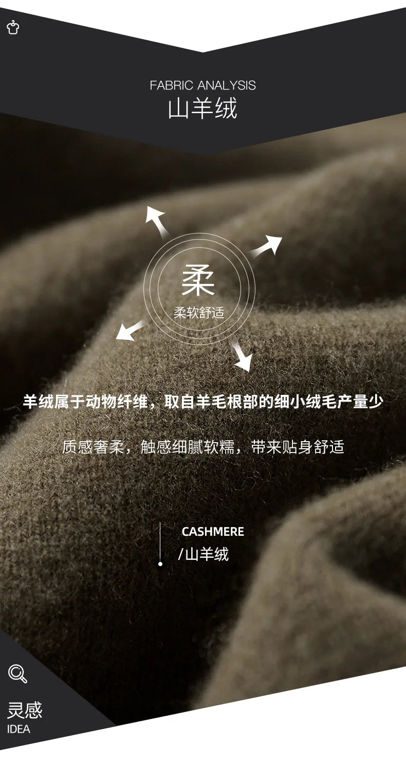 Autumn/Winter Cashmere Cardigan Men's Polo Neck Sweater.