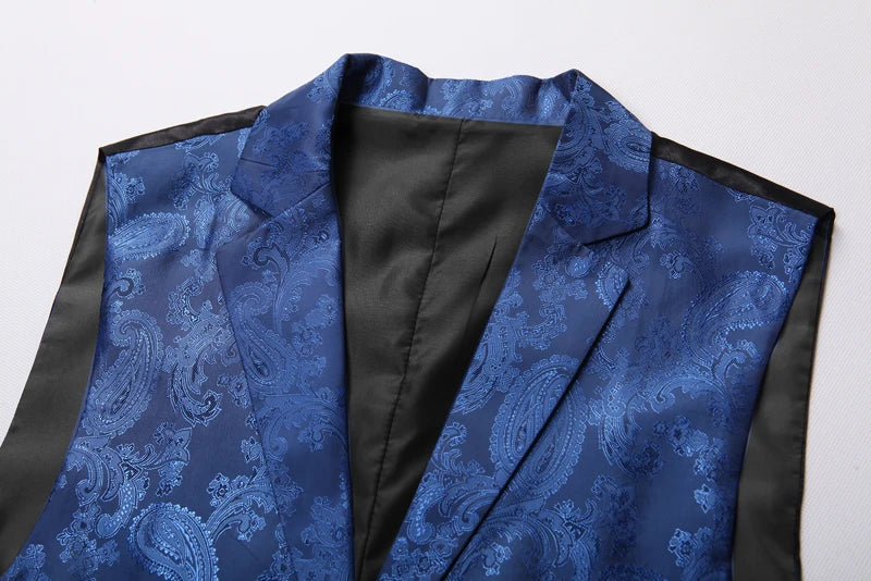 New High-end Suit Collar Jacquard White Vest for Men,