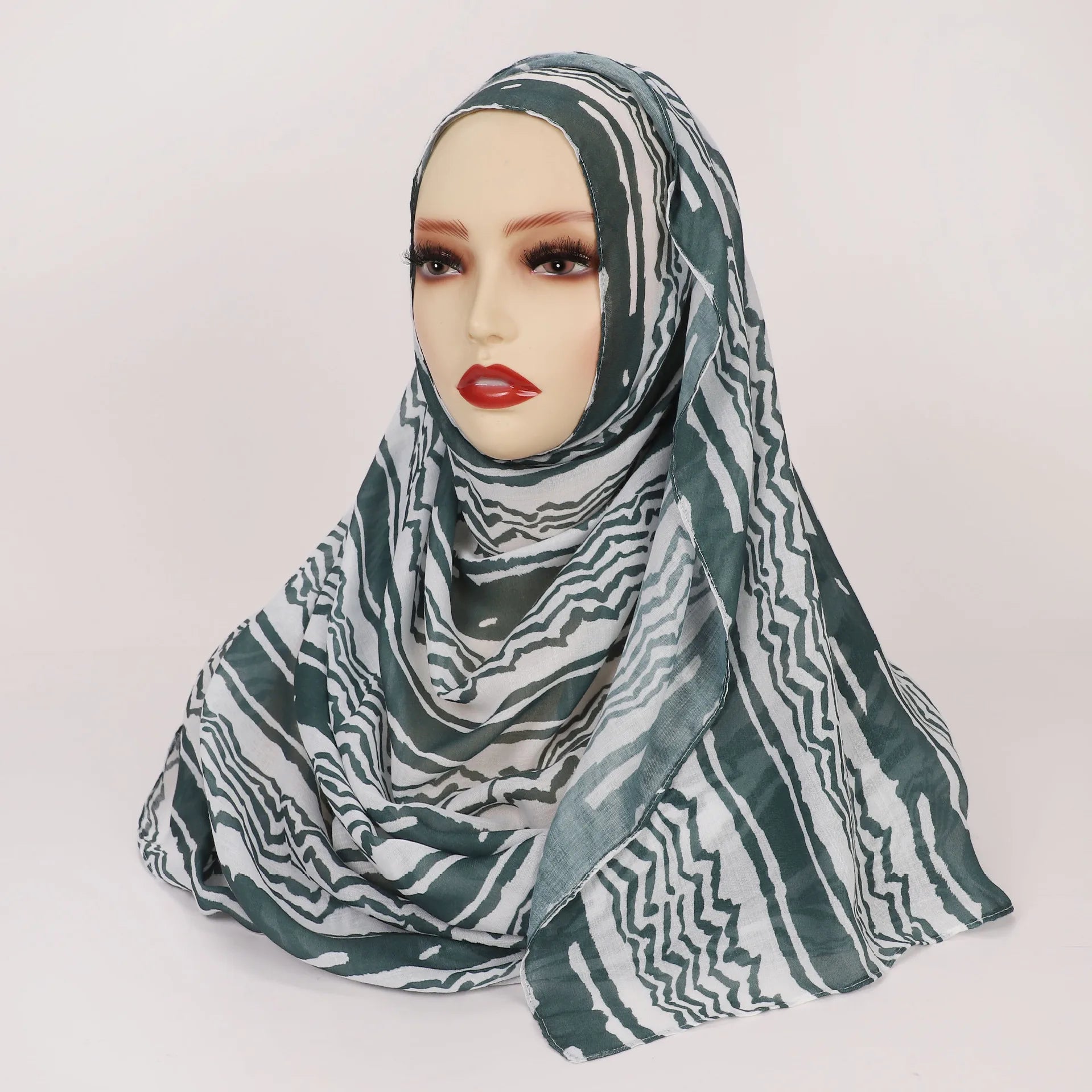 Women Scarves Bohemian Watercolor Muslim Hijab Floral Printed .