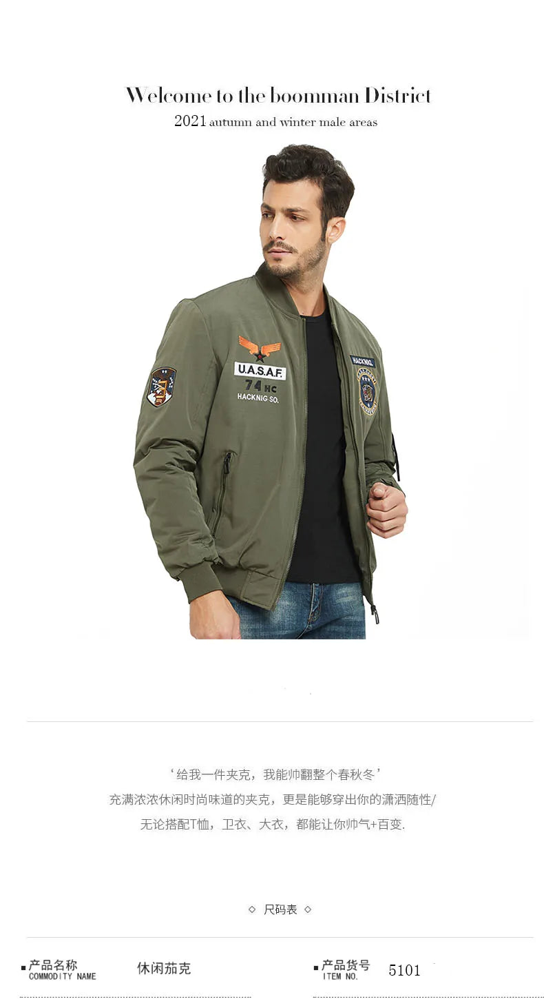 Men Military Pilot Reversible Jackets Men Autumn Bomber.