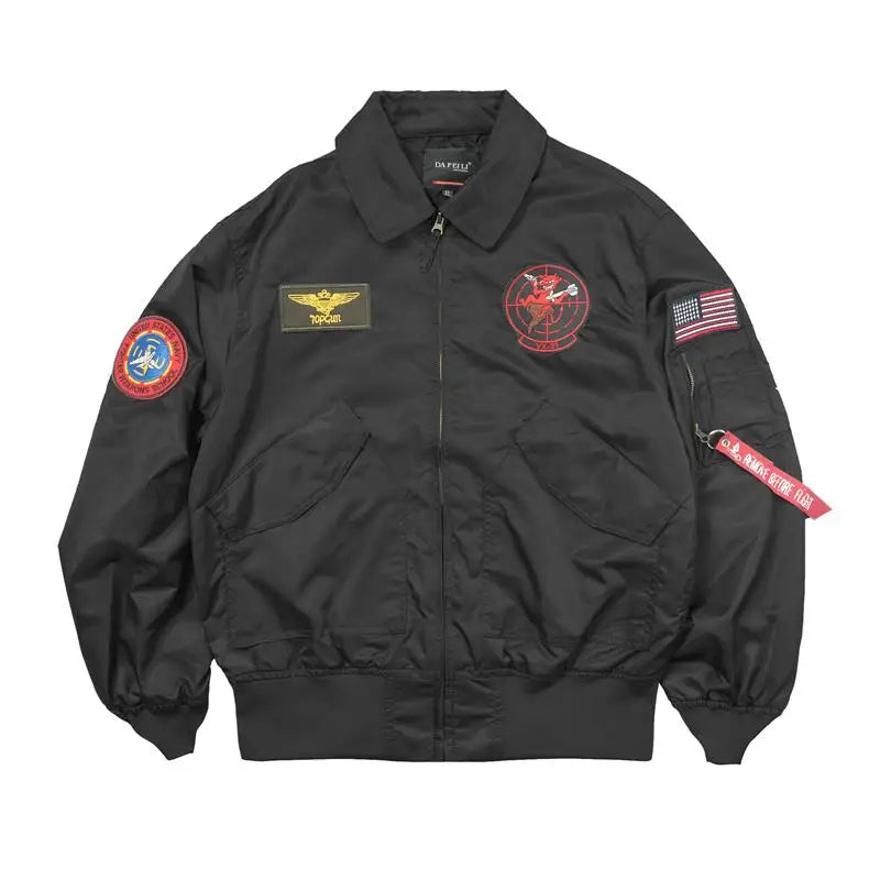 TOP GUN CWU-36P Spring Patched Military Style Bomber Pilot Flight Thin Coat.