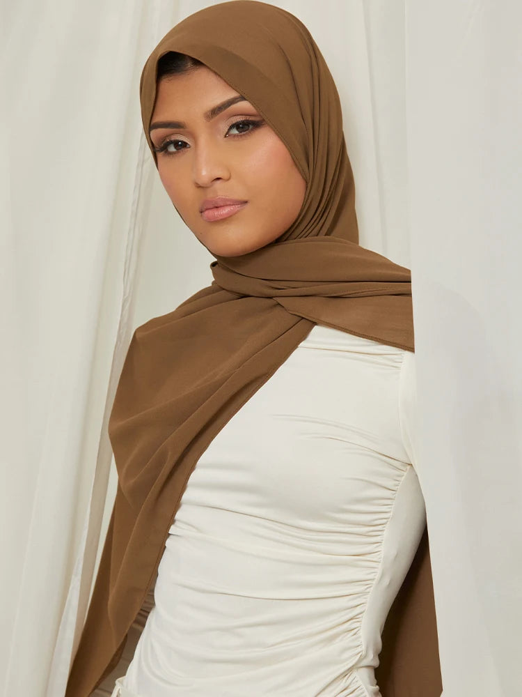 Premium Chiffon hijab soft Malaysia scarf tudung scarves chiffon crepe hijab for women.