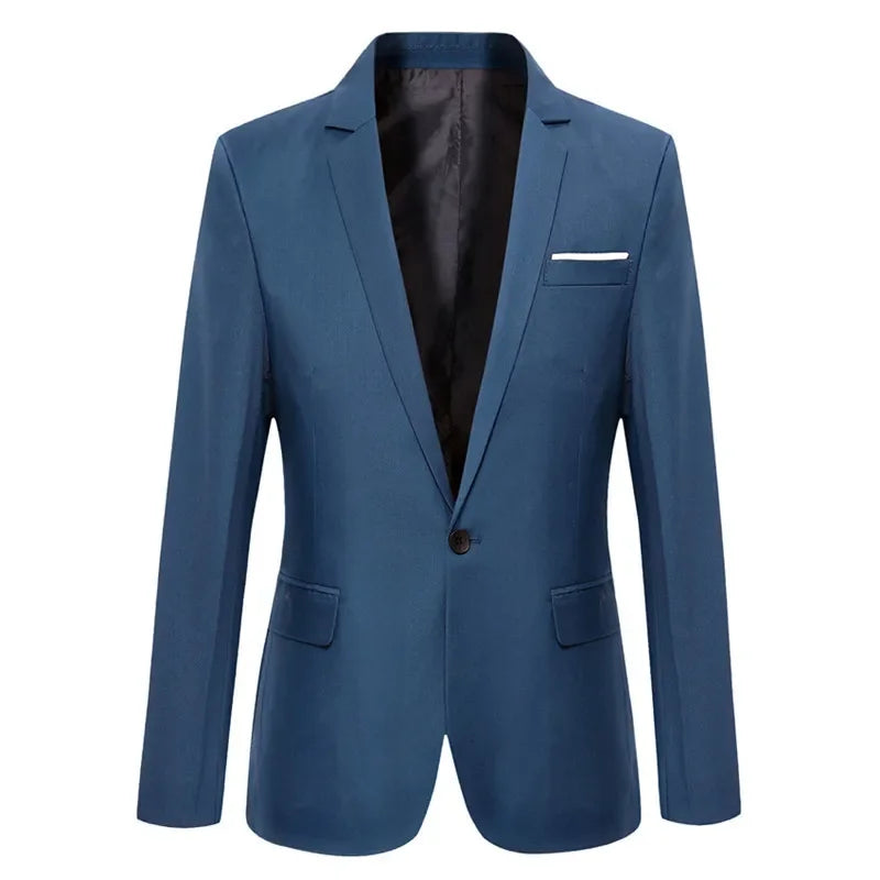 Blue Men Blazers Work Office  Men Tuxedos for Formal Occasions .