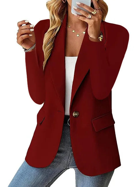 Women OL Blazer Spring Autumn Female One Button Long Sleeve.