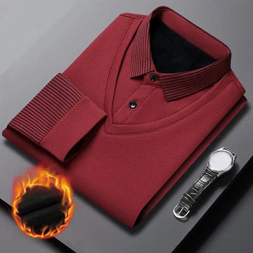 Shirt Collar Sweater Mid-aged Men's Formal Business Style .