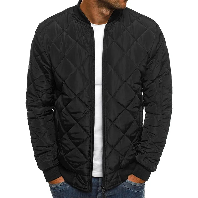 Winter New Jacket Men's Baseball Collar Mesh Pressed Lightweight  .