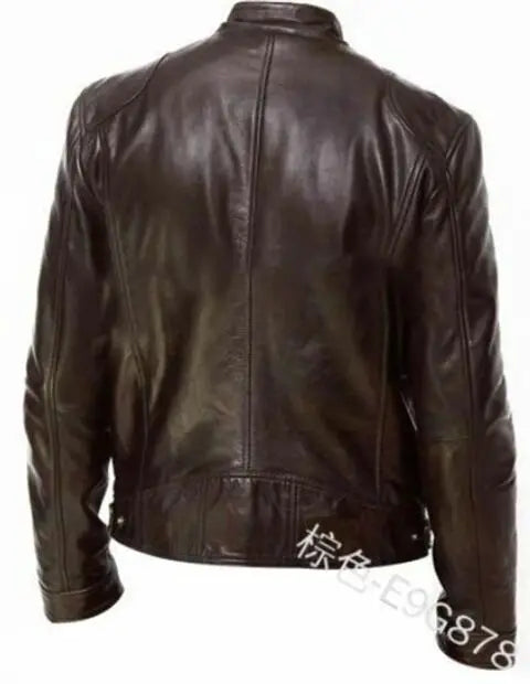 Mens Leather Jacket Autumn Winter Business Gentleman.